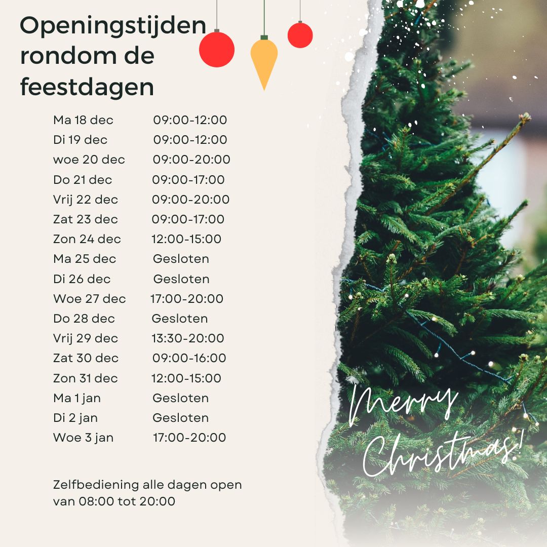 Openingstijden feestdagen Suydbroek